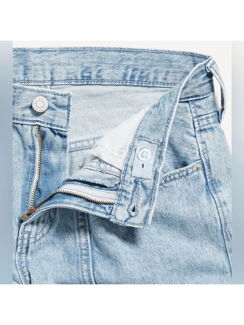 Old Navy Girls’ High-Waisted Super Baggy Wide-Leg Cargo Light Wash Jeans 18 NWOT